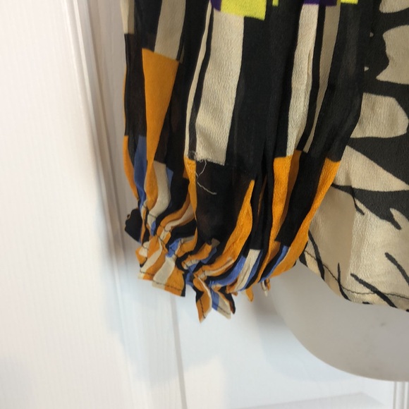 Bl-nk Miranda Peasant Blouse MP Black Motif Anthro - Picture 10 of 15